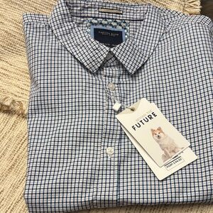 Cactus Blue and White Checkered Button Down Shirt